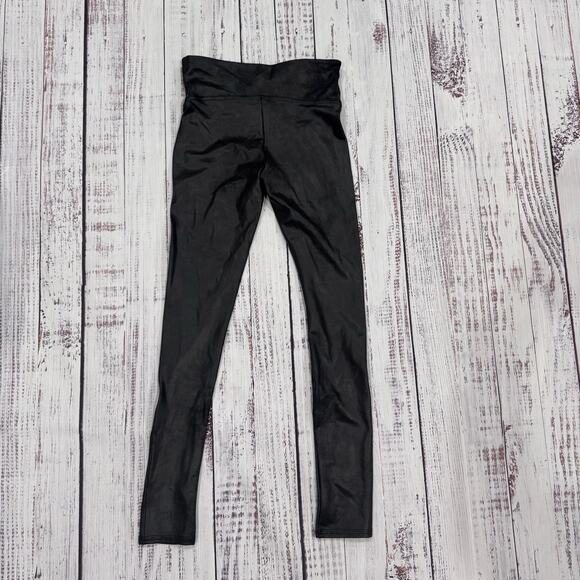 SPANX Faux Leather Leggings Women’s S Black High Rise Shaping Stretch Glossy - Picture 2 of 8